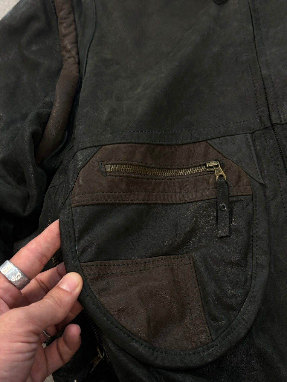 VERA PELLE — Vintage Leather Design Jacket M